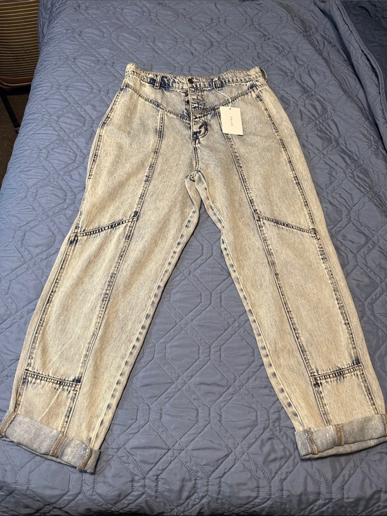 Cello Denim - Cello Light Blue Washed Boyfriend Jeans with Panel Stitching